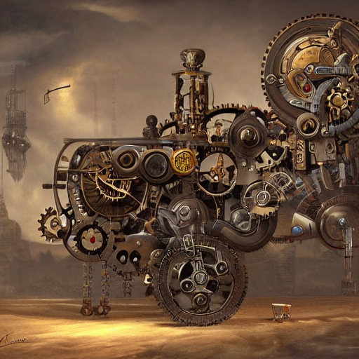 A Stable Diffusion generated picture of a steampunk robot