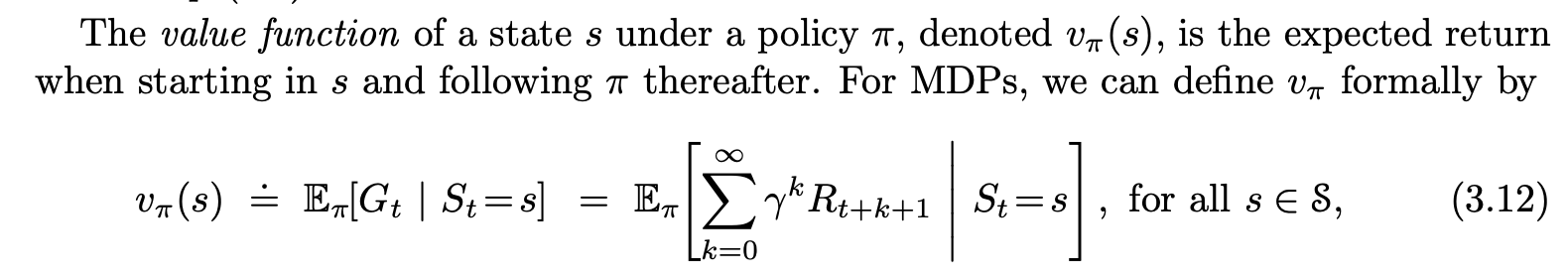 Bellman equation for state value